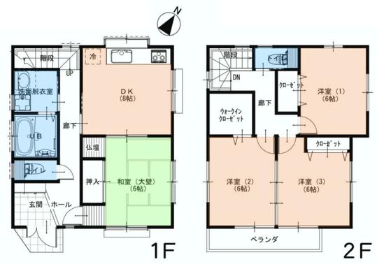 Floor plan. 23.8 million yen, 4DK, Land area 91.9 sq m , Building area 89.23 sq m