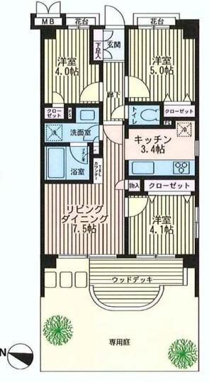 Floor plan. 3LDK, Price 16.3 million yen, Footprint 54 sq m