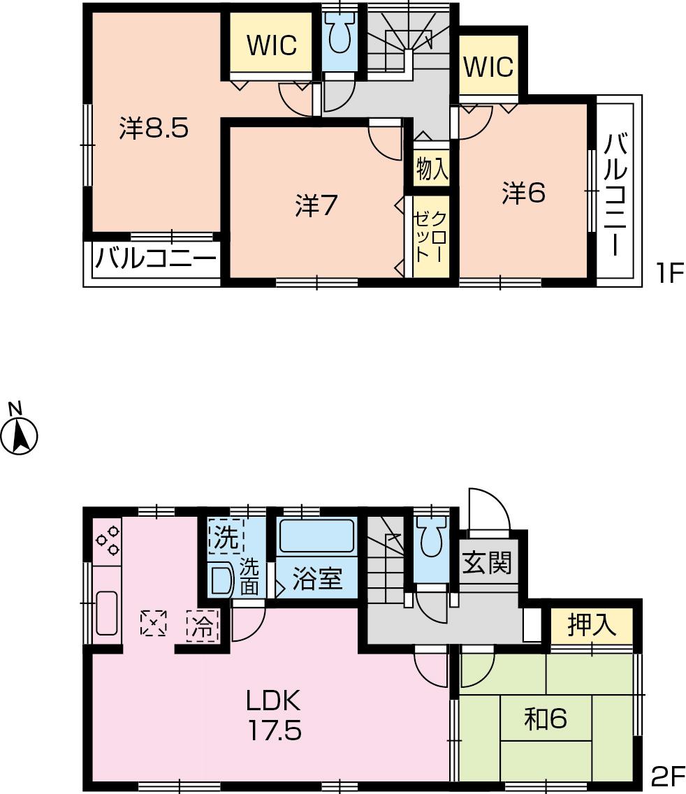 Floor plan. 31,800,000 yen, 4LDK, Land area 100.24 sq m , Building area 99.15 sq m 3 Building floor plan