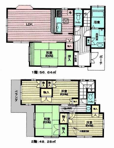 Floor plan. 21.9 million yen, 4LDK, Land area 131.82 sq m , Building area 104.92 sq m
