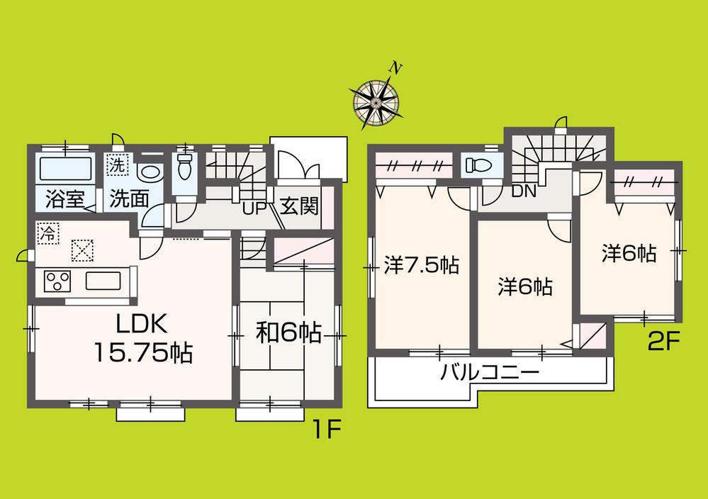 Floor plan. (1 Building), Price 36,800,000 yen, 4LDK, Land area 130.01 sq m , Building area 97.71 sq m