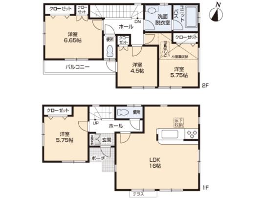 Floor plan. 25,500,000 yen, 4LDK, Land area 79.87 sq m , Building area 92.74 sq m floor plan