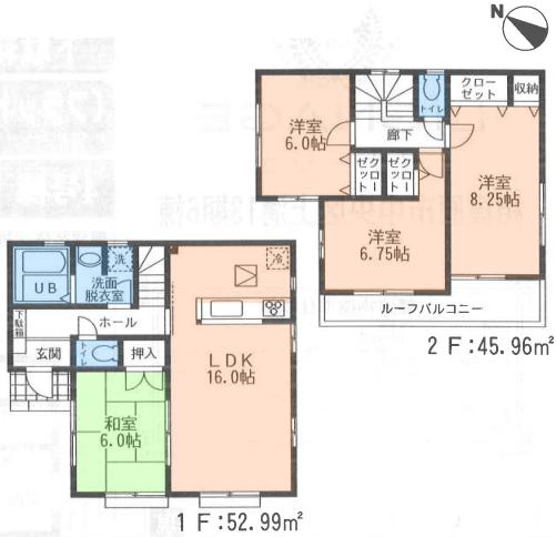 Floor plan. (3), Price 26,800,000 yen, 4LDK, Land area 110.54 sq m , Building area 98.95 sq m