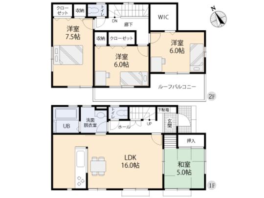 Floor plan. 31,800,000 yen, 4LDK, Land area 166.58 sq m , Building area 99.37 sq m floor plan