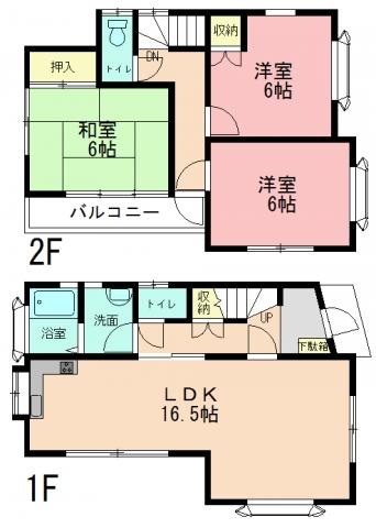 Floor plan. 20.8 million yen, 3LDK, Land area 101.91 sq m , Building area 80.11 sq m