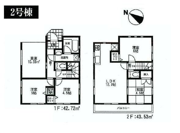 Floor plan. 22,800,000 yen, 4LDK, Land area 72.67 sq m , Building area 86.25 sq m