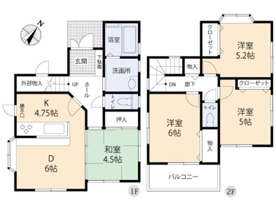 Floor plan. 19,800,000 yen, 4DK, Land area 121.41 sq m , Building area 82.8 sq m floor plan