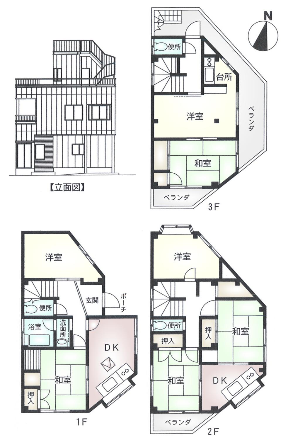Floor plan. 19,800,000 yen, 5LDDKK, Land area 75.97 sq m , Building area 121.4 sq m