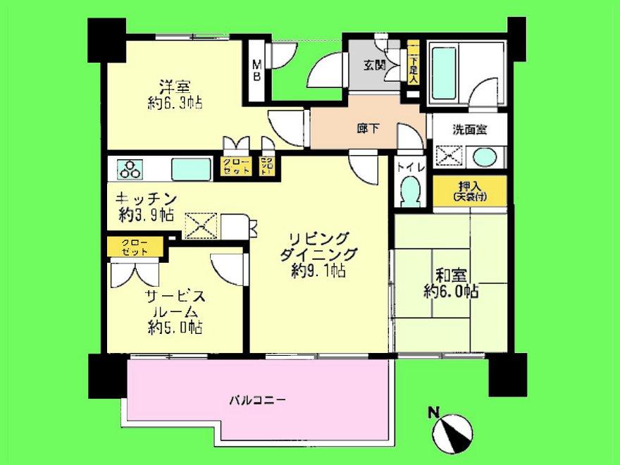 Floor plan. 2LDK + S (storeroom), Price 23,900,000 yen, Occupied area 67.71 sq m , Balcony area 11.26 sq m