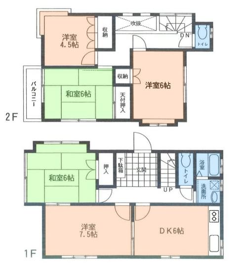 Floor plan. 21 million yen, 5DK, Land area 120.56 sq m , Building area 94.36 sq m