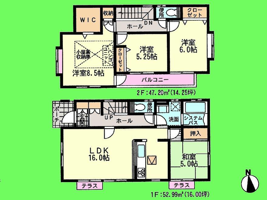 Floor plan. (3 Building), Price 32,500,000 yen, 4LDK, Land area 137.14 sq m , Building area 100.19 sq m