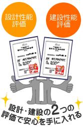 Construction ・ Construction method ・ specification. To housing performance evaluation There are two types of "construction Housing Performance Evaluation" at the time of completion of construction and the "design housing performance evaluation" at the time of design.
