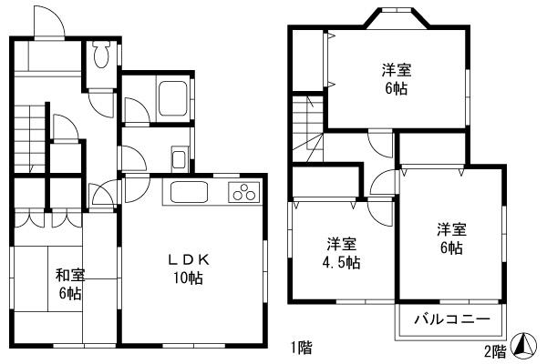 Floor plan. 14.8 million yen, 4LDK, Land area 105 sq m , Building area 80.31 sq m