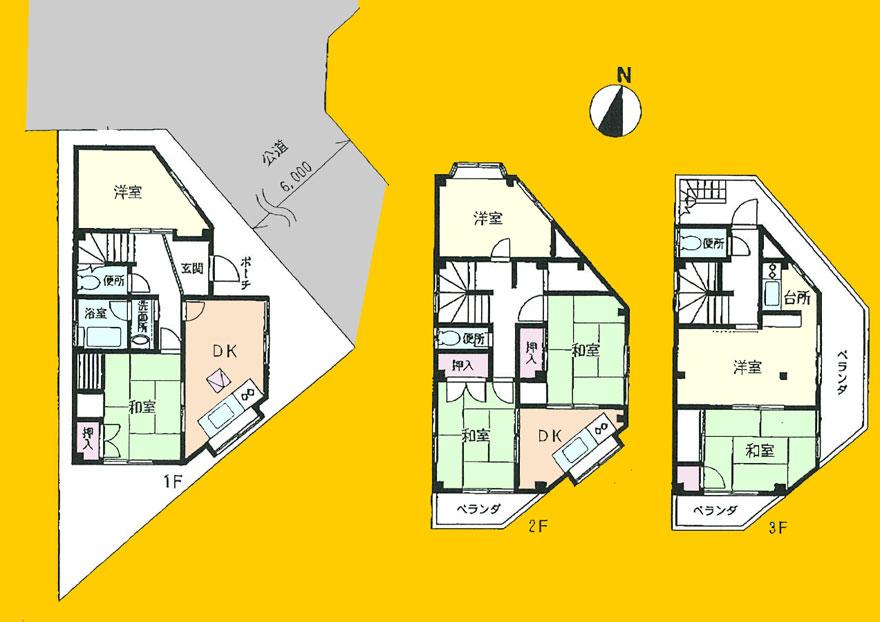 Floor plan. 19,800,000 yen, 7DK, Land area 75.97 sq m , Building area 121.4 sq m