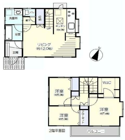 Floor plan. 21,800,000 yen, 3LDK, Land area 120.36 sq m , Building area 97 sq m