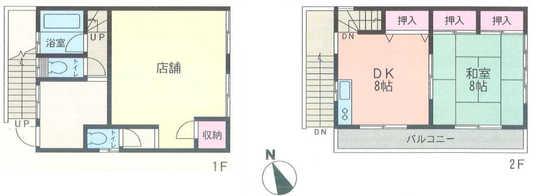 Floor plan. 13.8 million yen, 1DK, Land area 60.63 sq m , Building area 65.3 sq m