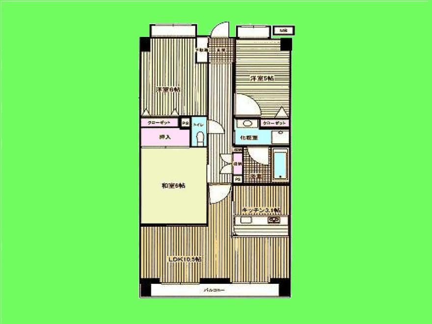 Floor plan. 3LDK, Price 21,800,000 yen, Occupied area 67.55 sq m , There is park on the balcony area 9.44 sq m site! ! Good environment