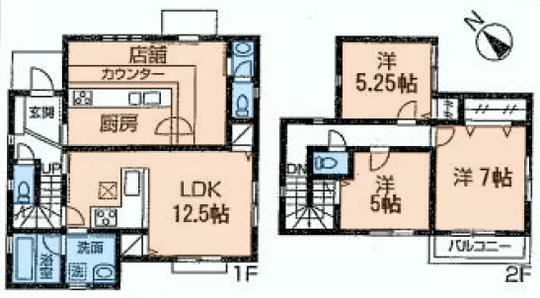 Floor plan. 34,800,000 yen, 3LDK, Land area 127.59 sq m , Building area 101.02 sq m