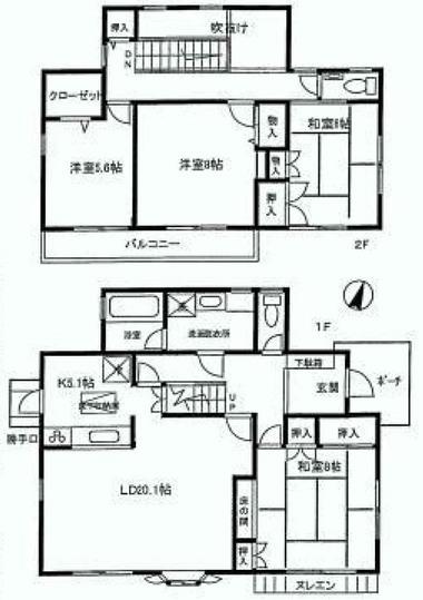 Floor plan. 46,800,000 yen, 4LDK, Land area 235.55 sq m , Building area 123.62 sq m
