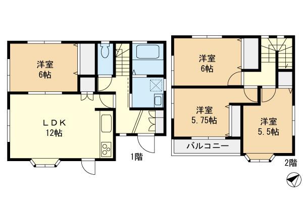 Floor plan. 29,800,000 yen, 4LDK, Land area 126.59 sq m , Building area 86.11 sq m floor plan