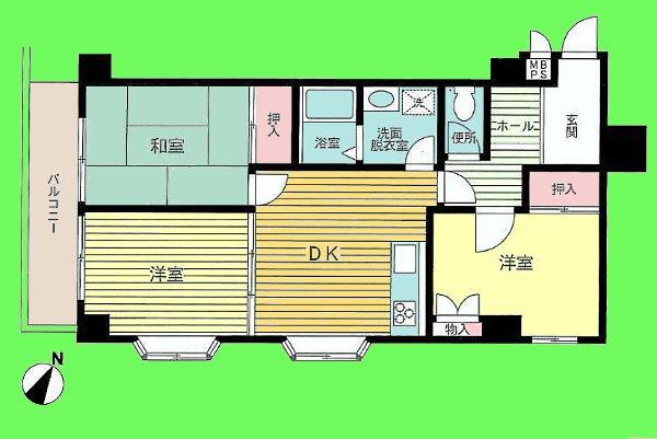 Floor plan. 3DK, Price 11 million yen, Occupied area 62.69 sq m , Balcony area 6.36 sq m