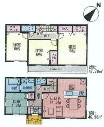 Floor plan. (5), Price 27,800,000 yen, 4LDK, Land area 130.99 sq m , Building area 94.77 sq m