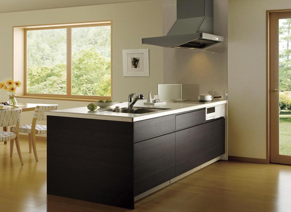 Building plan example (introspection photo). Face-to-face open kitchen, Soft Closing, Artificial marble sink, Dish dryer,