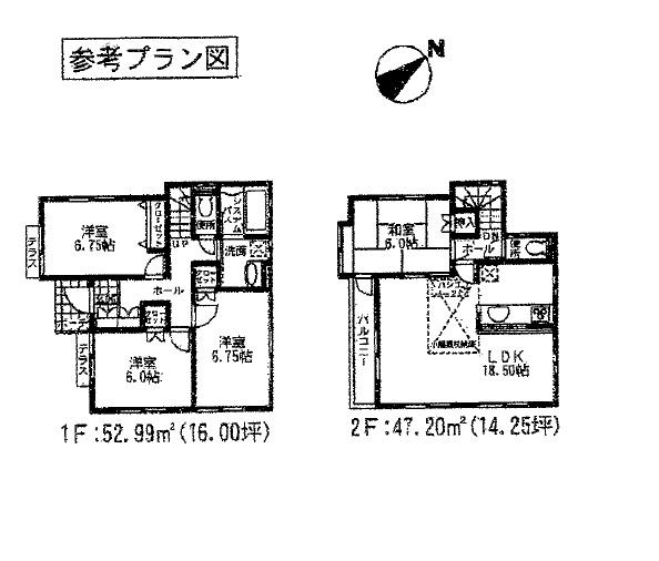 Building plan example (floor plan). Building plan example (No7) 4LDK, Land price 18,800,000 yen, Land area 100.06 sq m , Building price 13 million yen, Building area 100.19 sq m