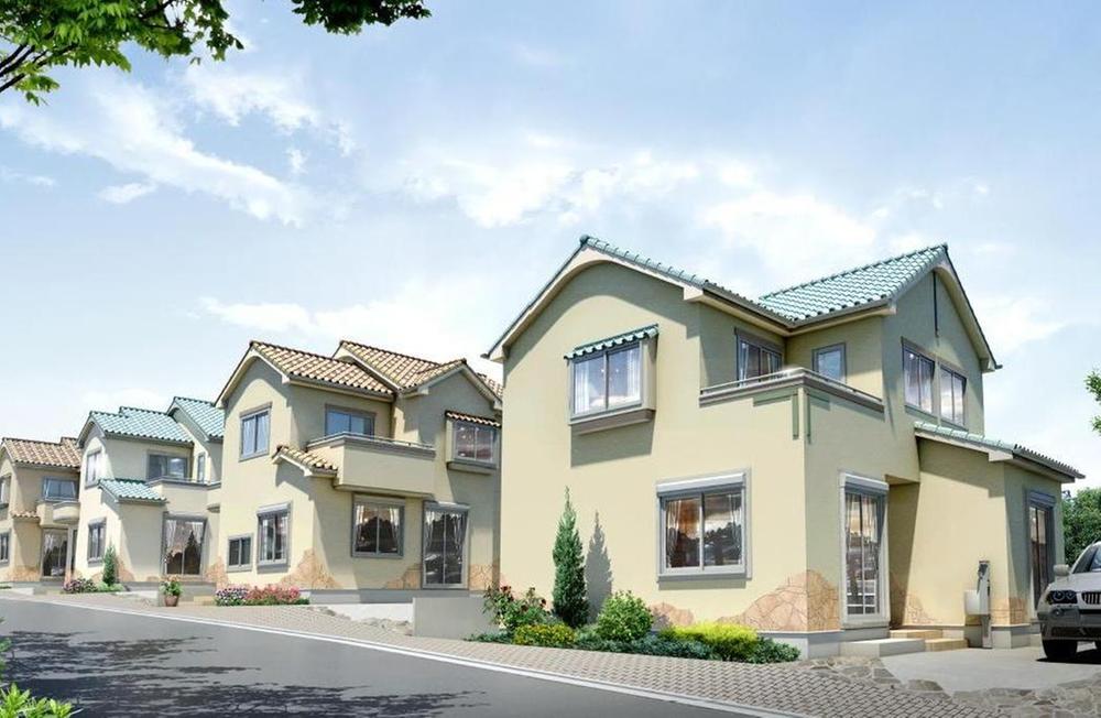 Rendering (appearance). Ikamu original ripple finish, Western tile roof