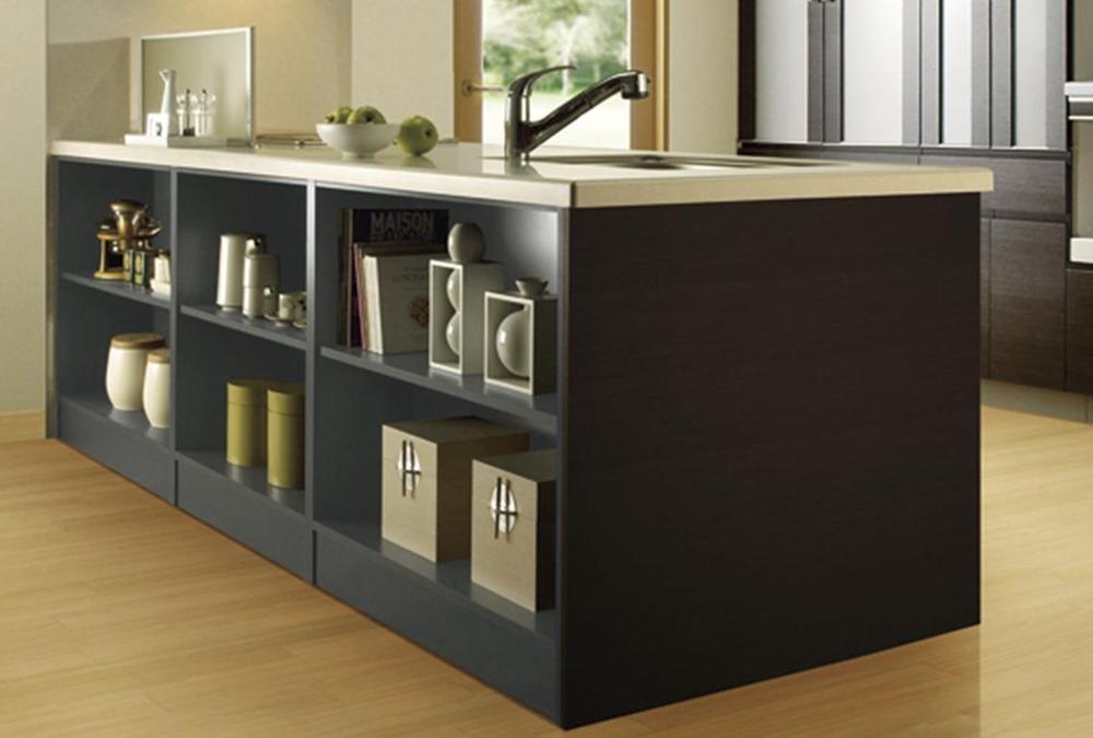 Kitchen. Open kitchen artificial marble sink, Dish dryer, Cleanup Corporation