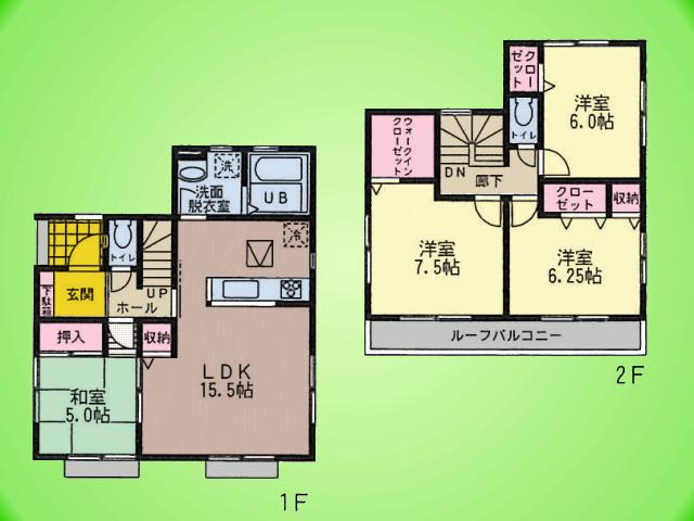 Floor plan. (7 Building), Price 22,800,000 yen, 4LDK, Land area 103.62 sq m , Building area 96.88 sq m