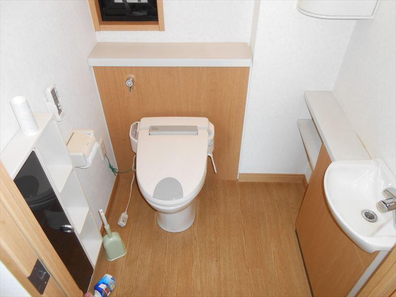 Toilet. Wash basin with