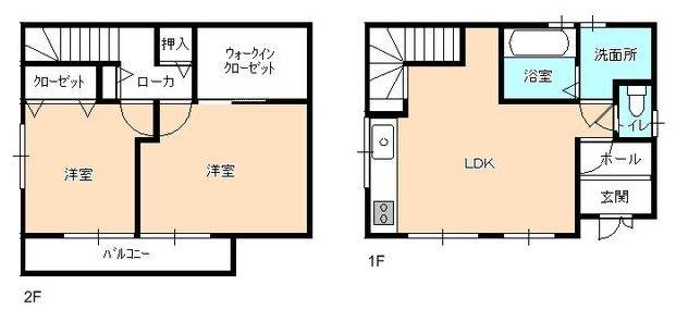 Floor plan. 21.5 million yen, 2LDK + S (storeroom), Land area 66.11 sq m , Building area 66.24 sq m