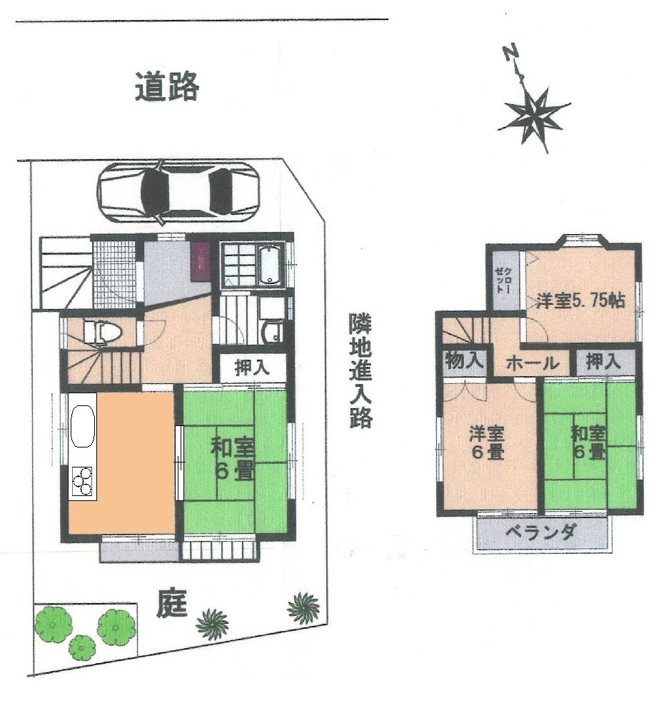 Floor plan. 13.3 million yen, 4DK, Land area 73.62 sq m , Building area 73.53 sq m