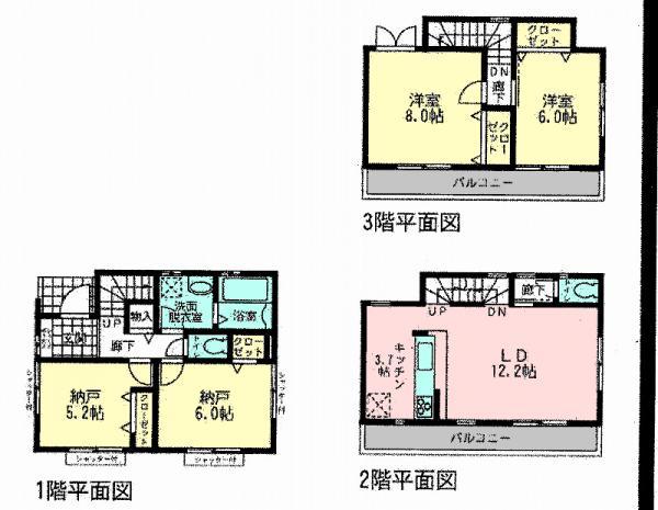 Floor plan. 33,800,000 yen, 4LDK, Land area 82.44 sq m , Building area 99.35 sq m