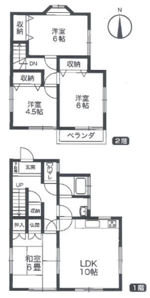 Floor plan. 14.8 million yen, 4LDK, Land area 105 sq m , Building area 80.31 sq m