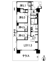 Floor: 4LDK + WIC, the occupied area: 83.96 sq m, Price: 36.5 million yen, currently on sale