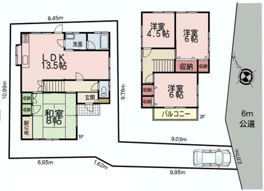 Floor plan. 24,800,000 yen, 4LDK, Land area 113.94 sq m , Building area 89.92 sq m