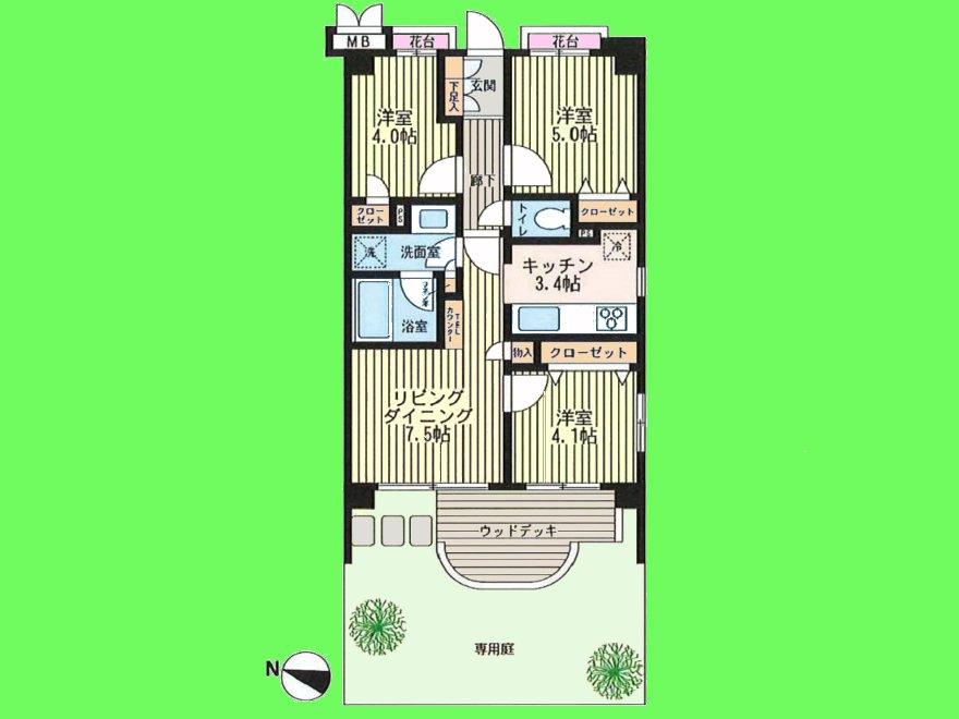 Floor plan. 3LDK, Price 16.3 million yen, Footprint 54 sq m