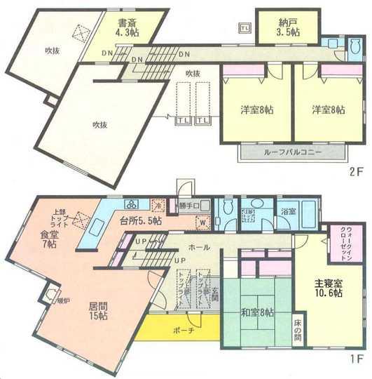 Floor plan. 86 million yen, 4LDK+S, Land area 462.81 sq m , Building area 178.8 sq m