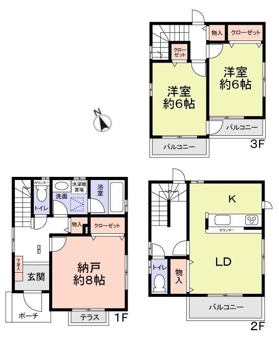Floor plan. 22,800,000 yen, 2LDK + S (storeroom), Land area 83.43 sq m , Building area 90.25 sq m