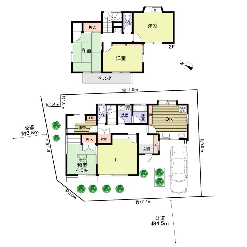 Floor plan. 19,800,000 yen, 4LDK + S (storeroom), Land area 120.01 sq m , Building area 94.8 sq m