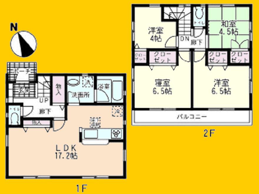 Floor plan. (3 Building), Price 31,800,000 yen, 4LDK, Land area 120.28 sq m , Building area 89.91 sq m