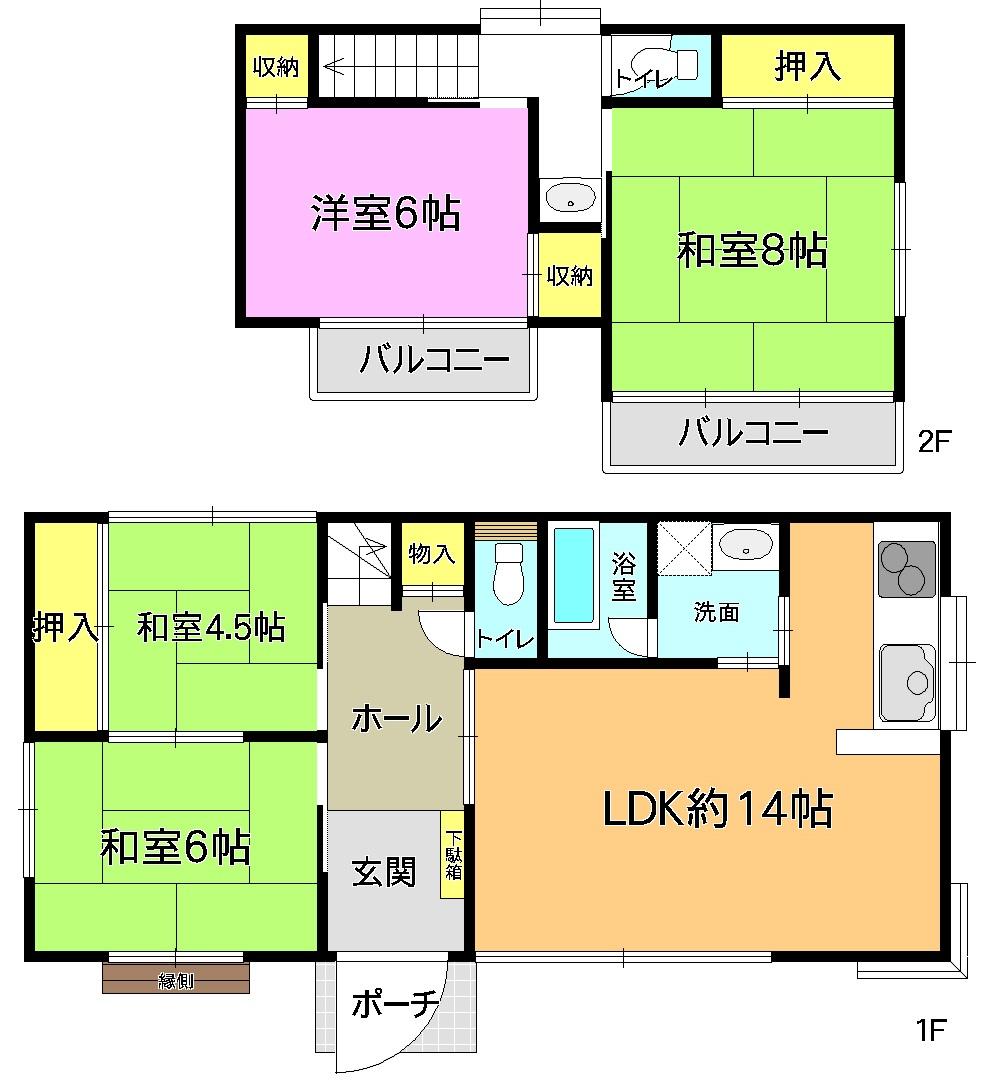 Floor plan. 28.8 million yen, 4LDK, Land area 155.55 sq m , Building area 99.25 sq m