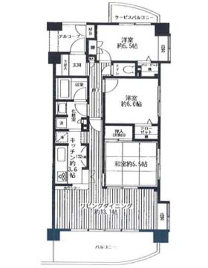 Floor plan. 3LDK, Price 23,900,000 yen, Occupied area 75.71 sq m , Balcony area 11.84 sq m