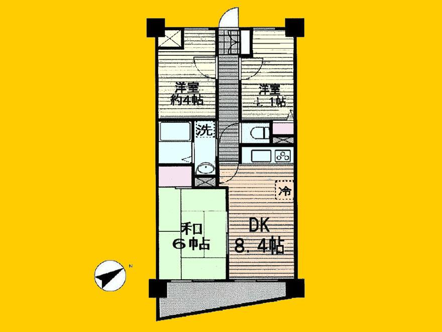 Floor plan. 3DK, Price 13,900,000 yen, Footprint 51.7 sq m
