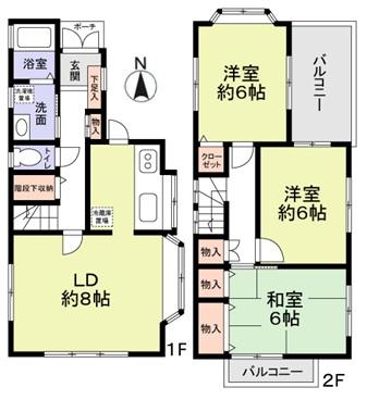 Floor plan. 19,800,000 yen, 3LDK, Land area 72.73 sq m , Building area 72.29 sq m
