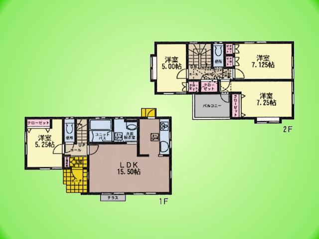 Floor plan. (5 Building), Price 31,800,000 yen, 4LDK, Land area 117.7 sq m , Building area 93.56 sq m