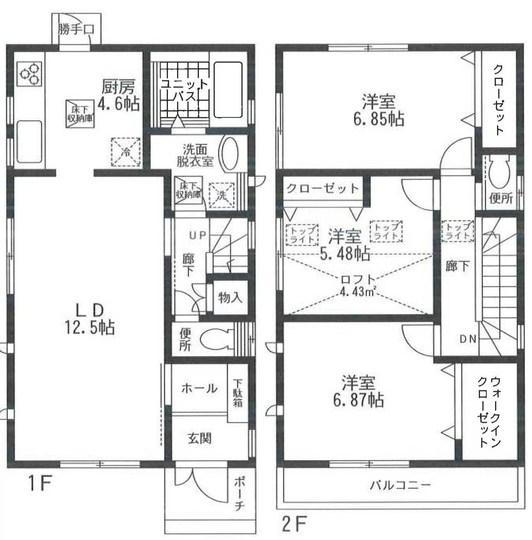 Floor plan. 31,800,000 yen, 3LDK, Land area 100.13 sq m , Building area 92.26 sq m
