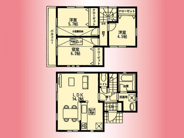 Floor plan. 24,800,000 yen, 3LDK, Land area 79.78 sq m , Building area 71.28 sq m